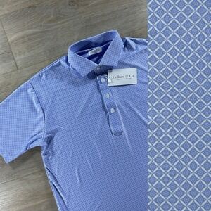 NWT‎ Collars & Co Men's Medium Featherweight Relaxed Flex Palmetto Stretch Polo